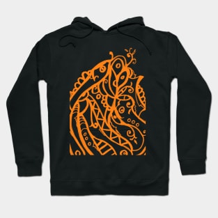 Very beautiful decorative orange abstract lines Hoodie